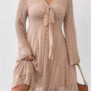 Nude dress with beautiful lace pattern🎀
